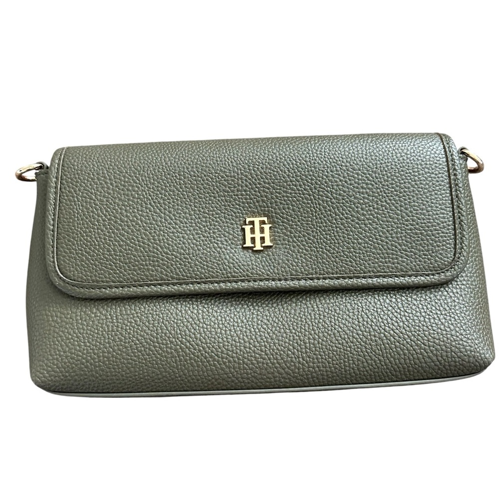 Tommy Hilfiger Green Leather Shoulder Bag